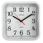 relogio quadrado fundo branco todo branco